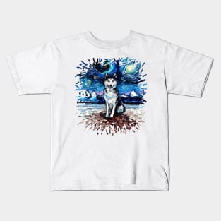 Husky Night (splash version) Kids T-Shirt